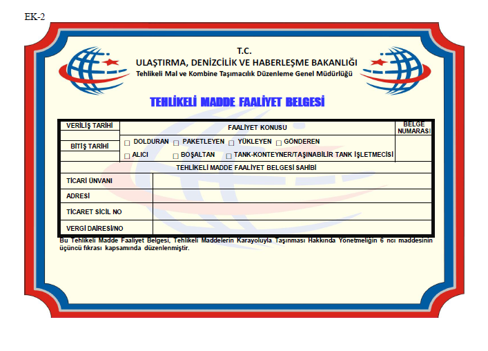 TMFB Belgesi örneği